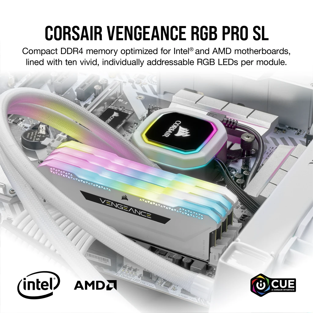 VENGEANCE RGB PRO SL 16GB (2x8GB) DDR4 DRAM 3200MHz C16 Memory Kit