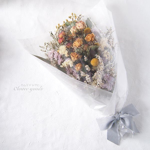 3種ユーカリとバラ、クラペディアのナチュラル スワッグ～くすみ