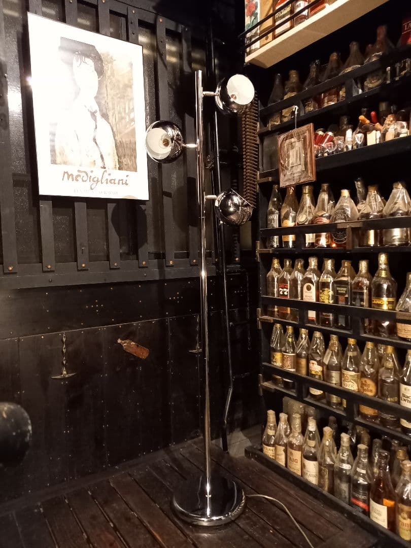 希少　1980's　スペースエイジ　ヴィンテージ　メタルボール　フロアランプ アメリカのヴィンテージ・アンティークのフロアランプを販売の通販