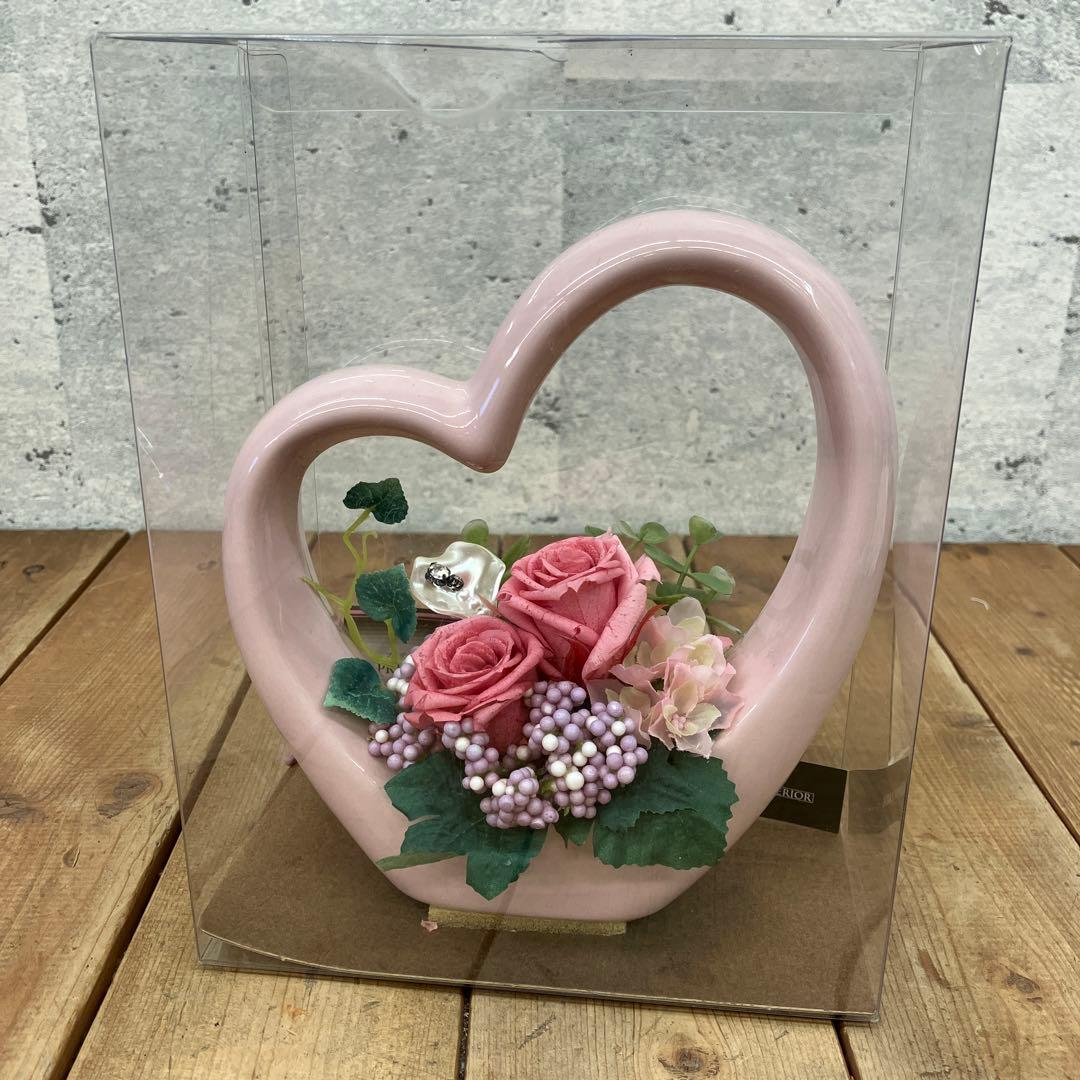 プリザーブドフラワー フラワーアレンジ 陶器製 ハート型 フラワー